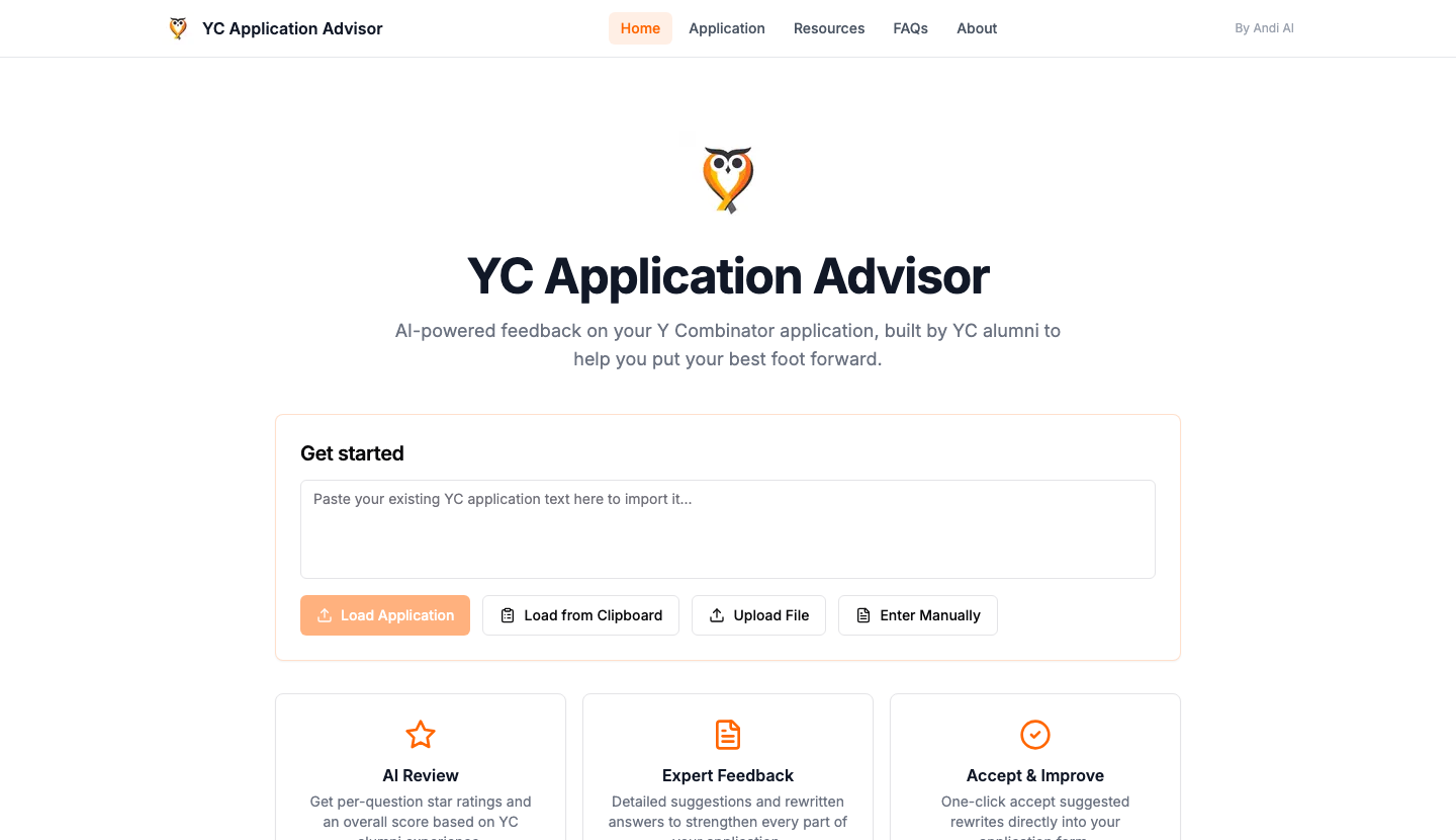 YC Application Advisor screenshot